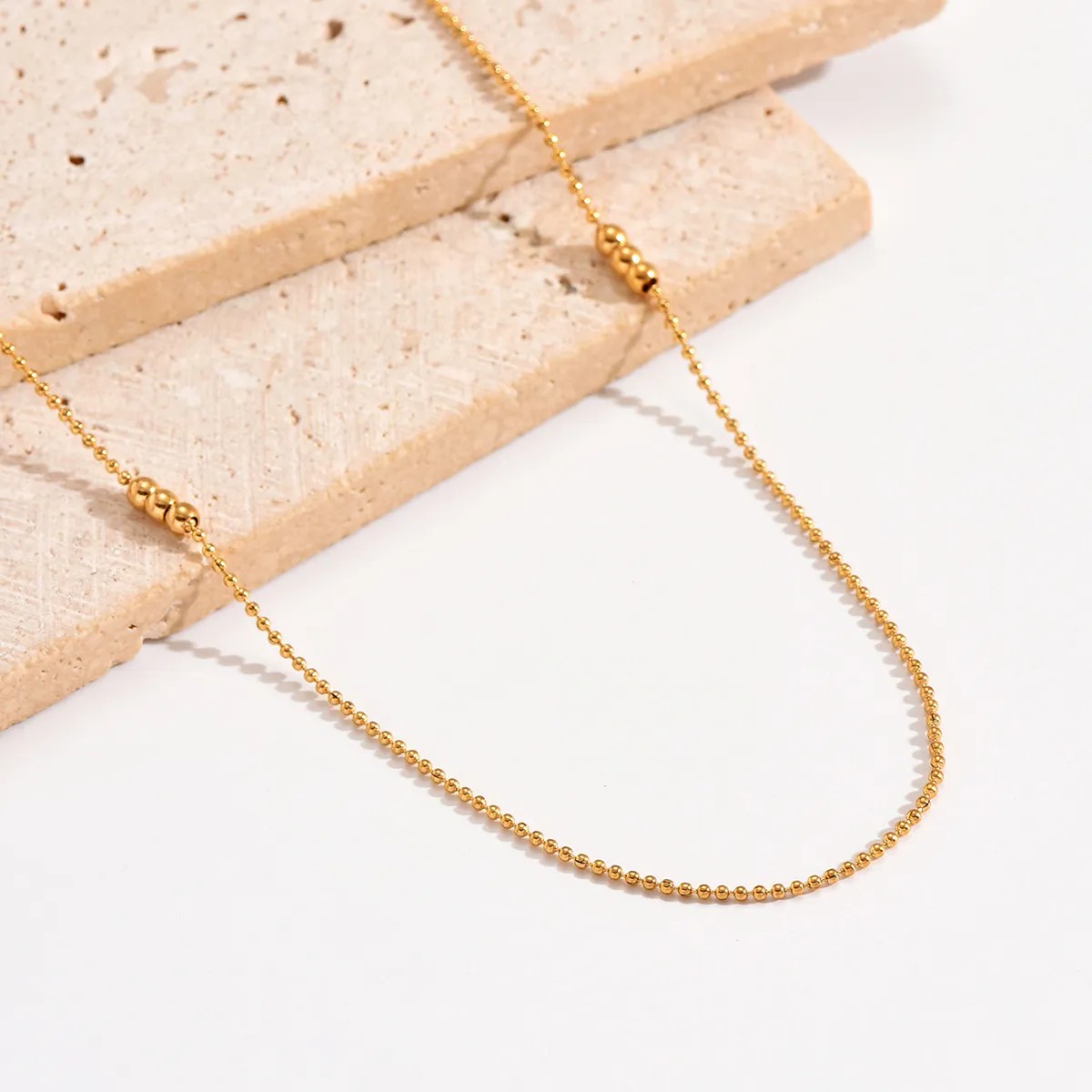 Simple Style Solid Color Stainless Steel Plating 14K Gold Plated Necklace_colorza_2