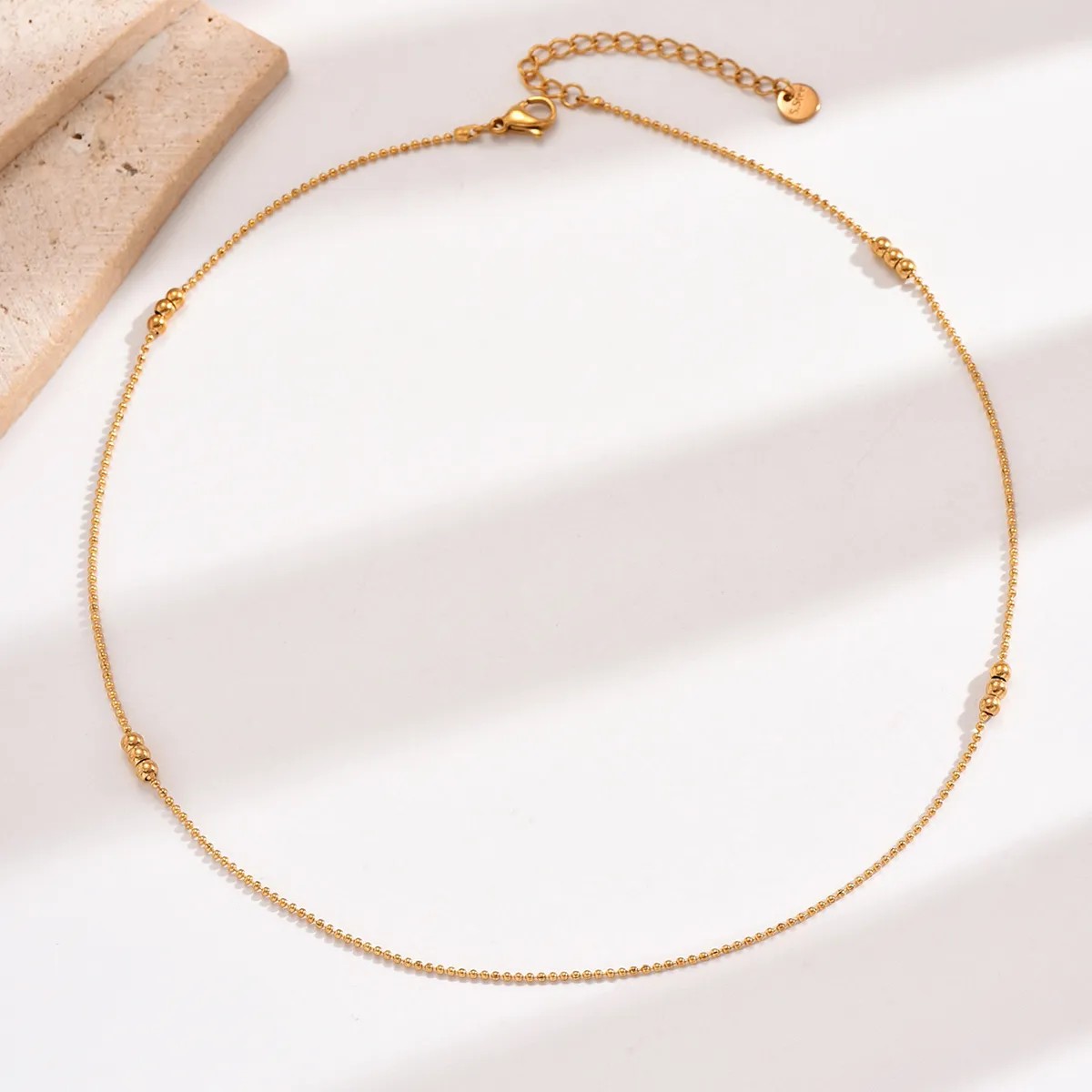 Simple Style Solid Color Stainless Steel Plating 14K Gold Plated Necklace_colorza_3