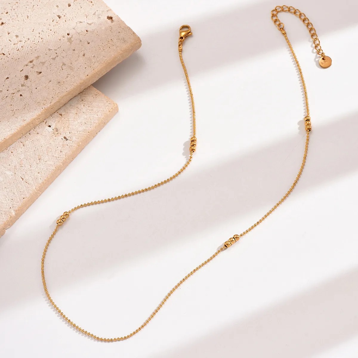 Simple Style Solid Color Stainless Steel Plating 14K Gold Plated Necklace_colorza_4