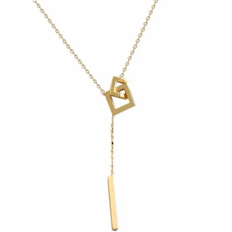 Simple Style Solid Color Titanium Steel Plating 18K Gold Plated Necklace_colorza_5