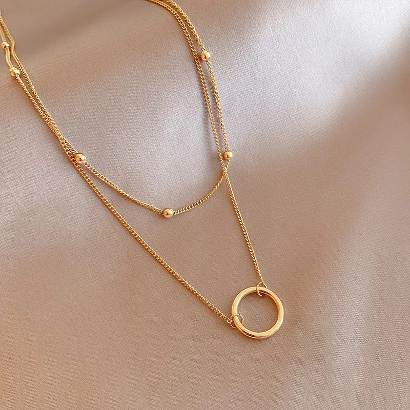IG Style Solid Color Titanium Steel Plating 18K Gold Plated Necklace_colorza_1