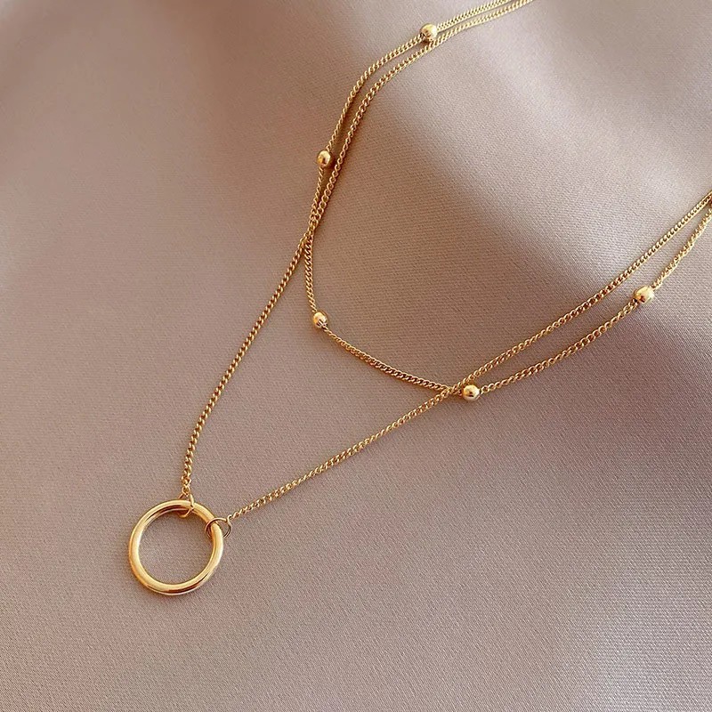 IG Style Solid Color Titanium Steel Plating 18K Gold Plated Necklace_colorza_2