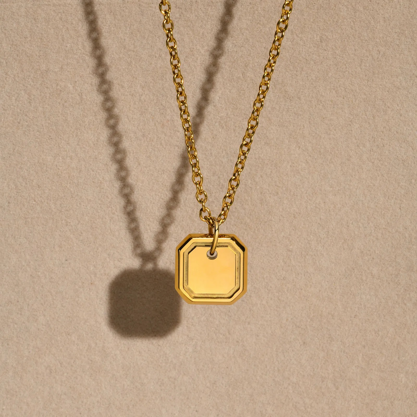 IG Style Simple Style Square Stainless Steel Plating 18K Gold Plated Pendant Necklace_colorza_2