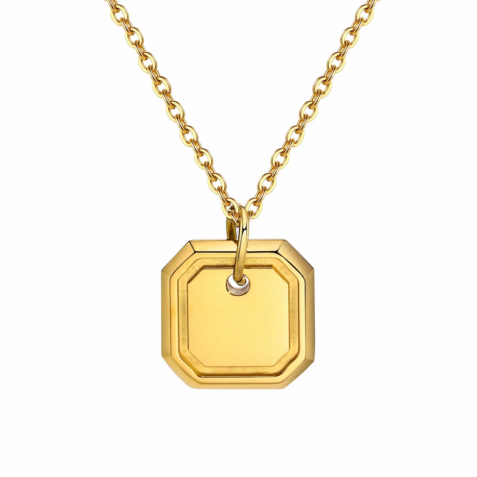 IG Style Simple Style Square Stainless Steel Plating 18K Gold Plated Pendant Necklace_colorza_4