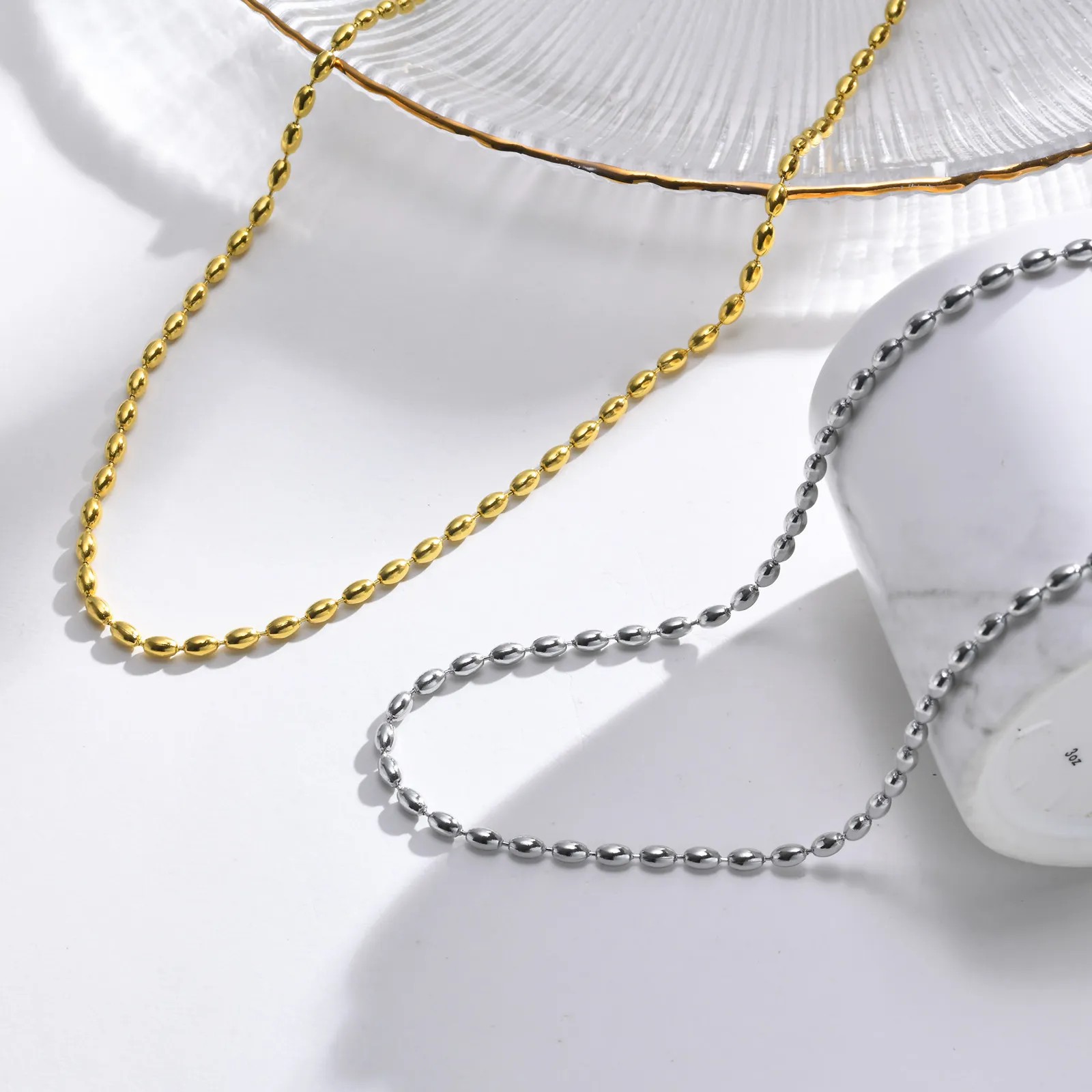 IG Style Simple Style Solid Color Stainless Steel Plating 18K Gold Plated Necklace_colorza_2