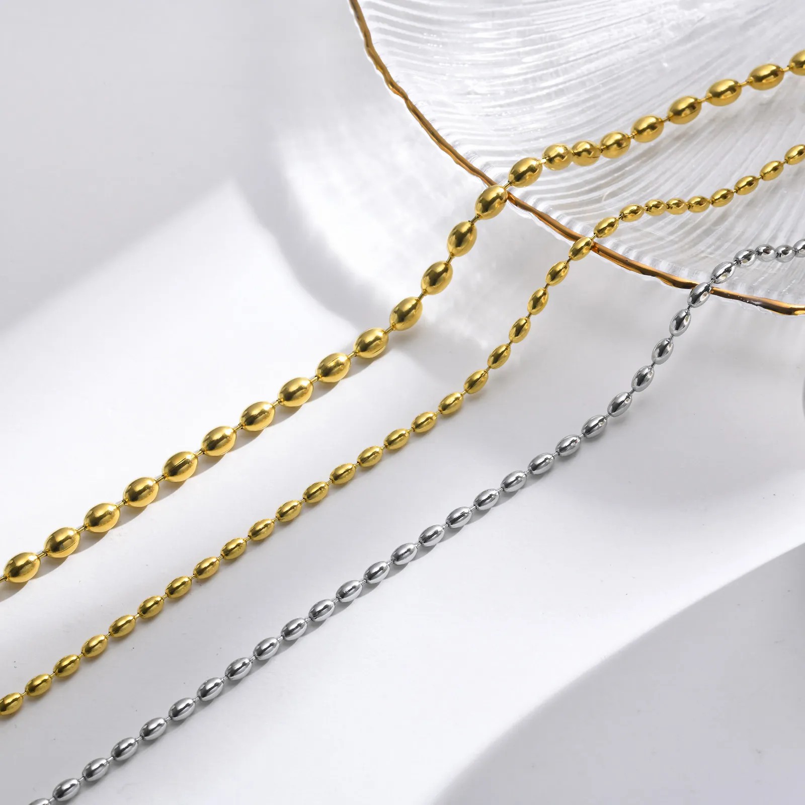 IG Style Simple Style Solid Color Stainless Steel Plating 18K Gold Plated Necklace_colorza_3