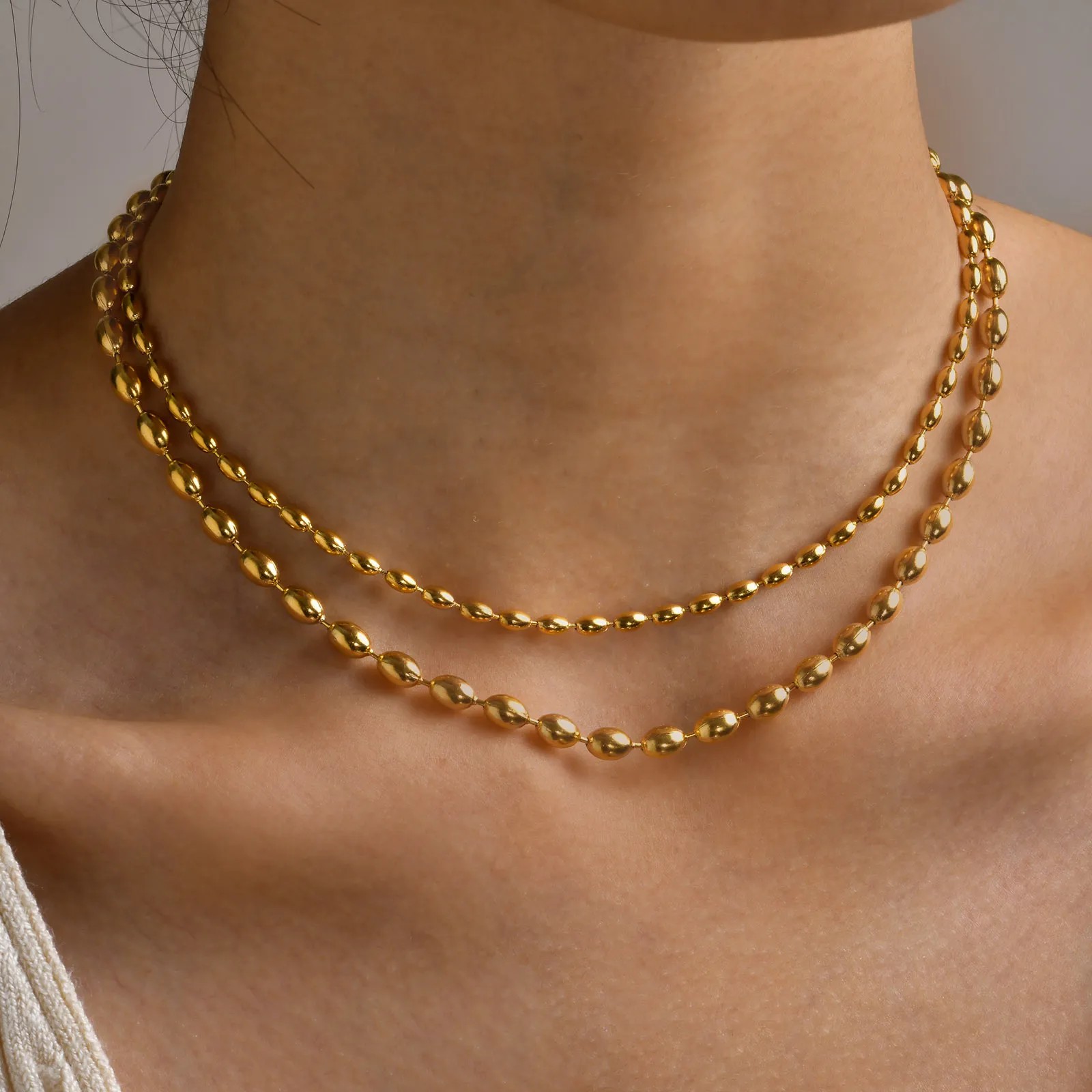 IG Style Simple Style Solid Color Stainless Steel Plating 18K Gold Plated Necklace_colorza_4