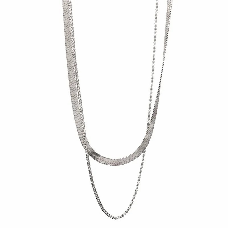 Punk Simple Style Solid Color Titanium Steel Plating 18K Gold Plated Layered Necklaces_colorza_5