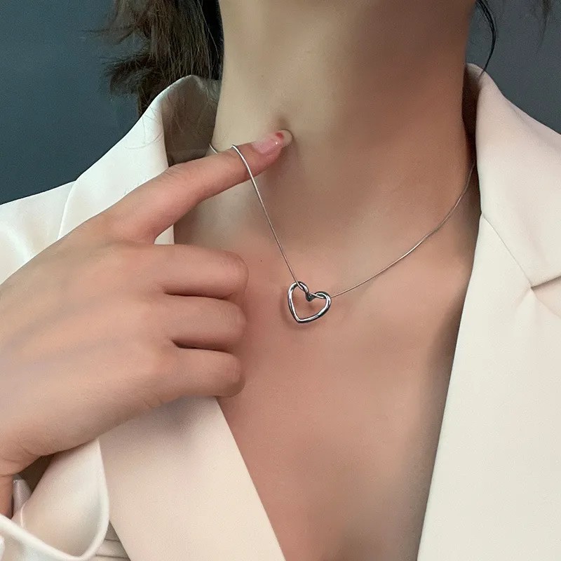 Simple Style Heart Shape Titanium Steel Plating 18K Gold Plated Pendant Necklace_colorza_2