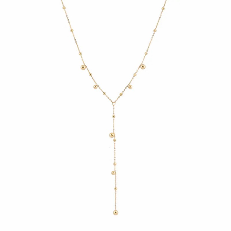 Vintage Style Solid Color Titanium Steel Plating 18K Gold Plated Necklace_colorza_5