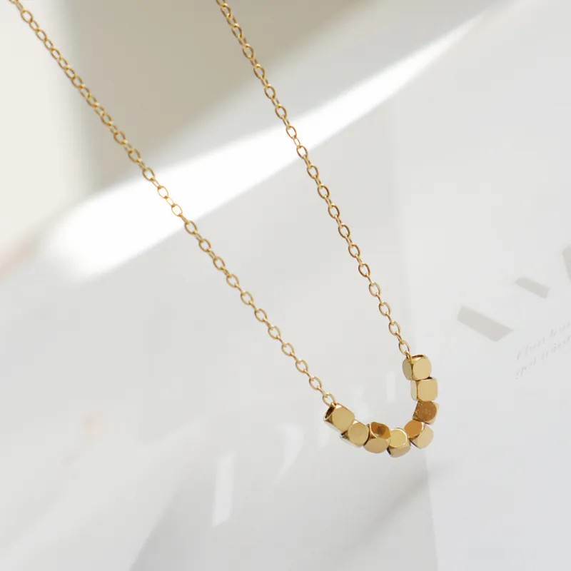 Vintage Style Solid Color Titanium Steel Plating 18K Gold Plated Necklace_colorza_5