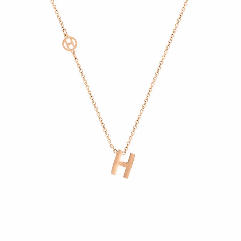 IG Style Letter Titanium Steel Plating 18K Gold Plated Necklace_colorza_5