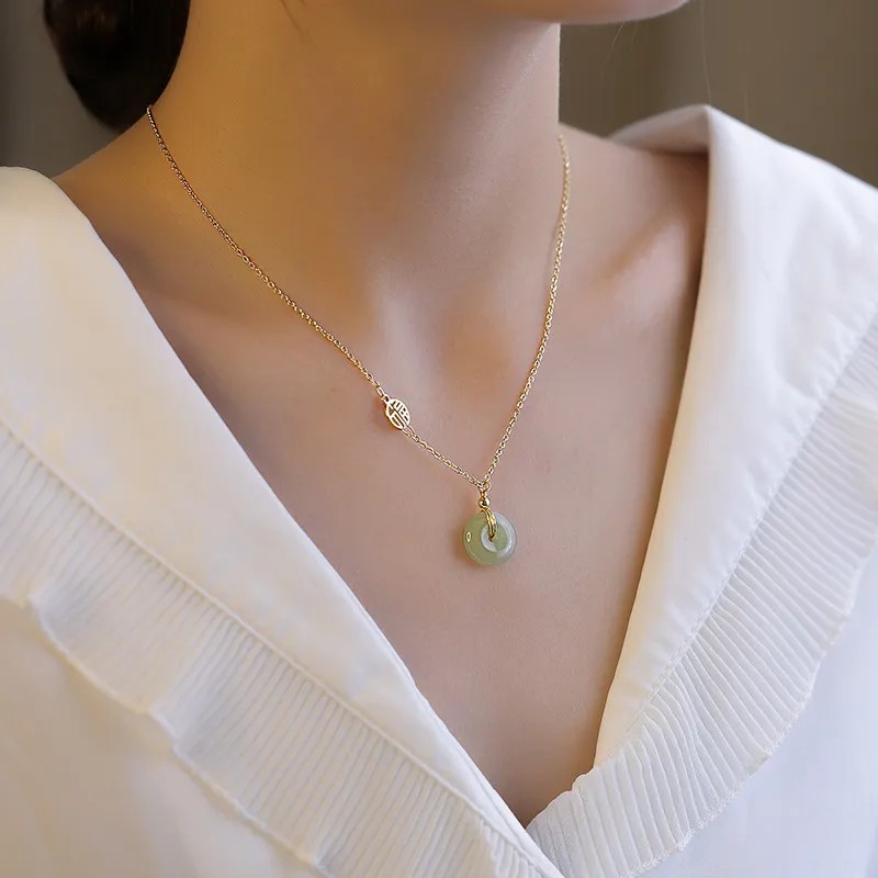 Korean Style Solid Color Titanium Steel Plating 18K Gold Plated Necklace_colorza_2