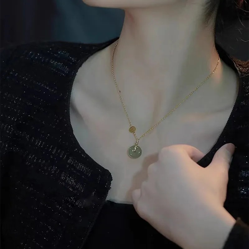 Korean Style Solid Color Titanium Steel Plating 18K Gold Plated Necklace_colorza_3
