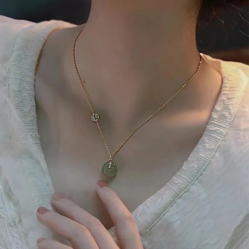 Korean Style Solid Color Titanium Steel Plating 18K Gold Plated Necklace_colorza_4