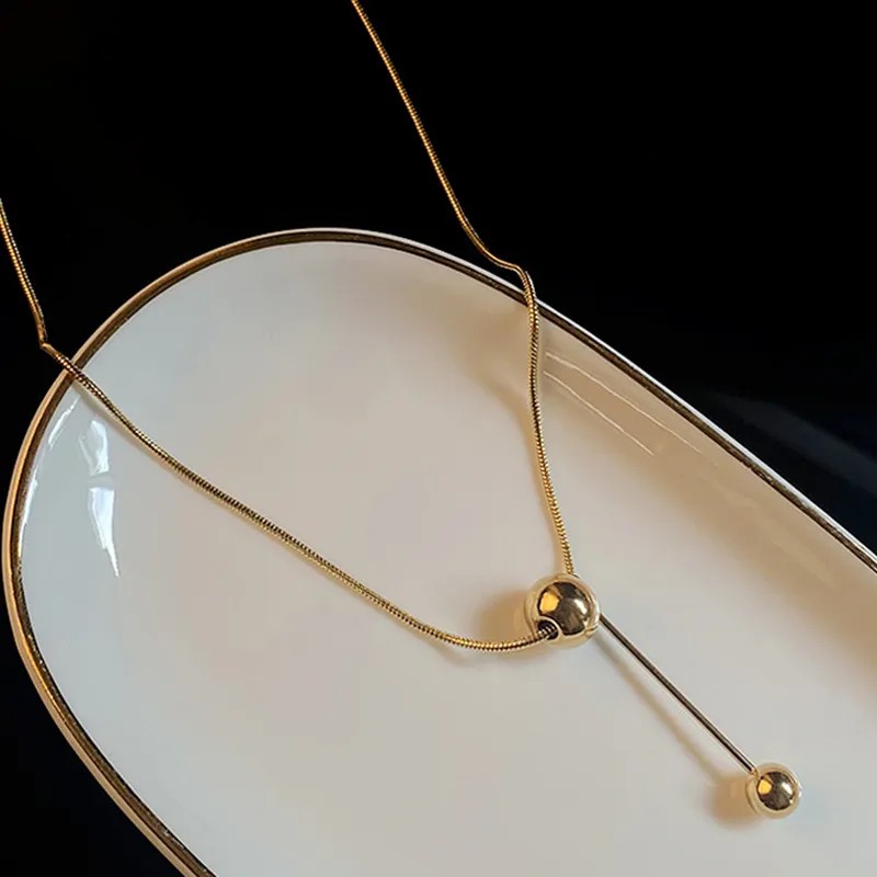 IG Style Solid Color Titanium Steel Plating 18K Gold Plated Necklace_colorza_1