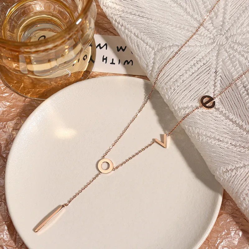 Lady Simple Style Geometric Titanium Steel Plating 18K Gold Plated Necklace_colorza_4