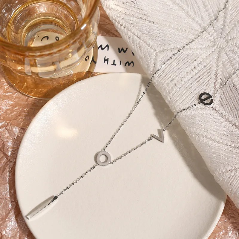 Lady Simple Style Geometric Titanium Steel Plating 18K Gold Plated Necklace_colorza_5