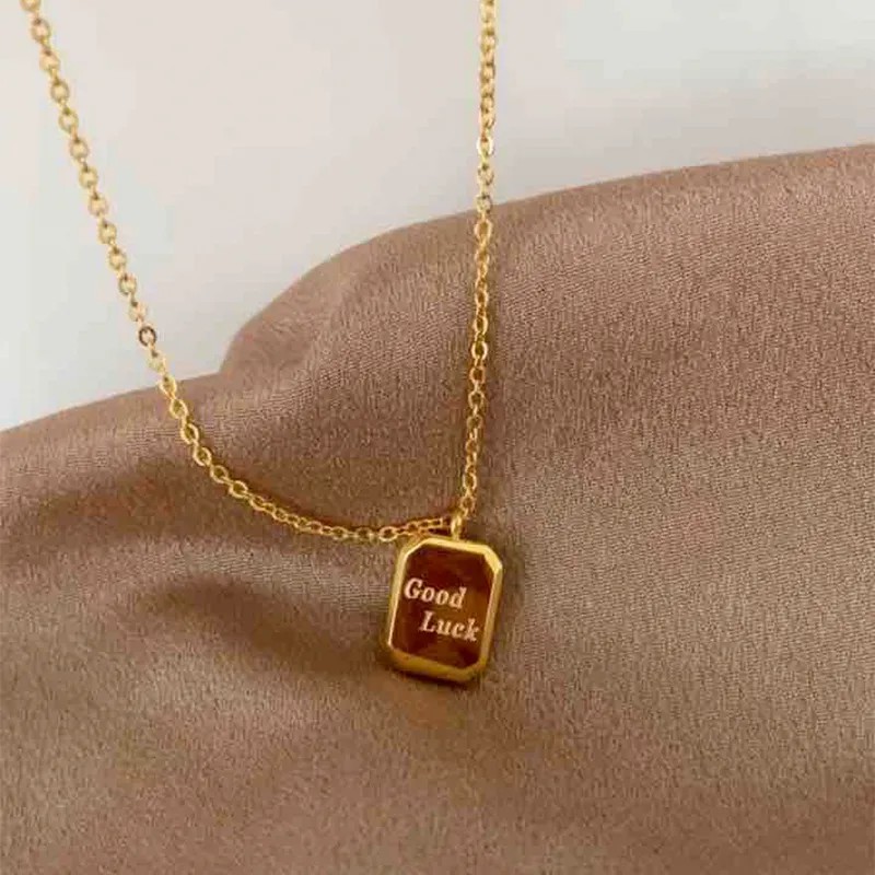Simple Style Letter Titanium Steel Plating 18K Gold Plated Pendant Necklace_colorza_2