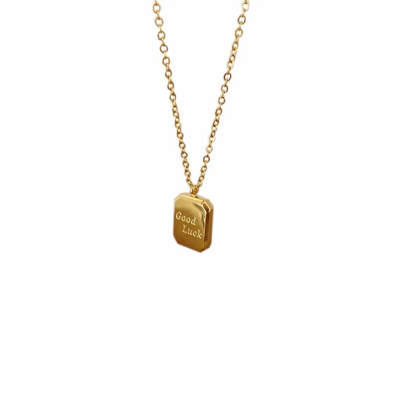 Simple Style Letter Titanium Steel Plating 18K Gold Plated Pendant Necklace_colorza_5