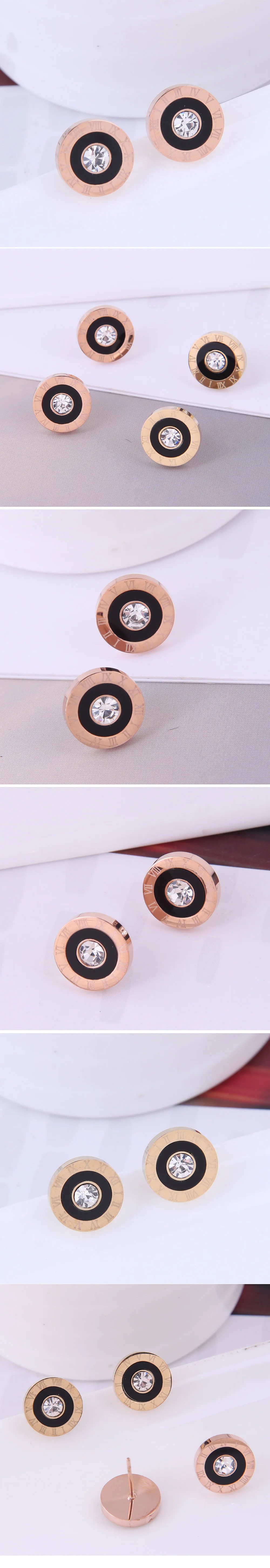 Wholesale Jewelry Simple Titanium Steel Round Earrings Colorza_colorza_1