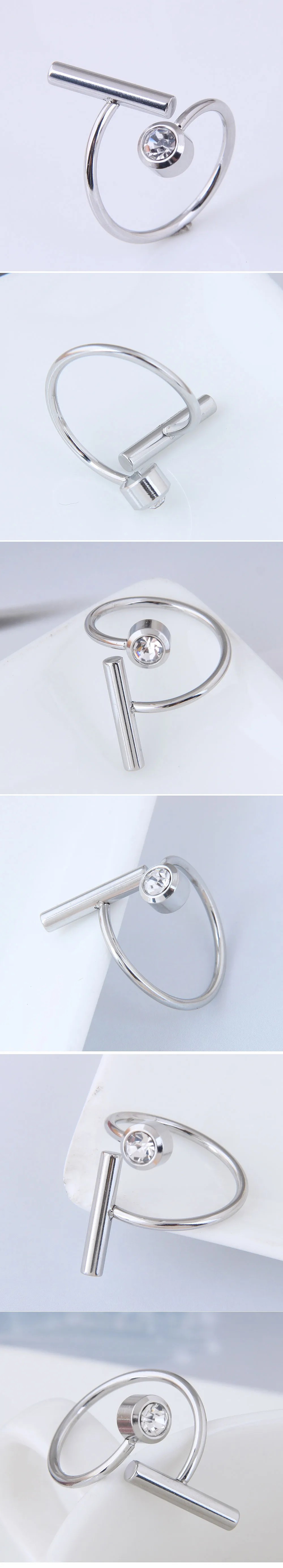 Korean Fashion Hip-Hop Simple Stainless Steel Diamond Ring_colorza_1