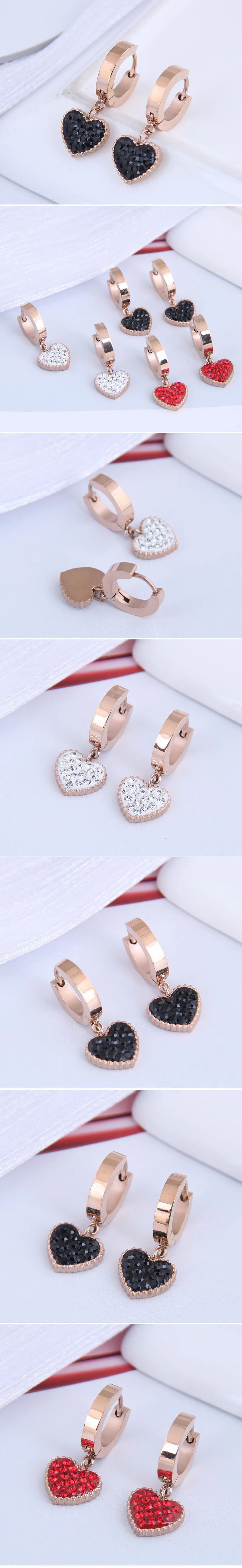 Diamond-Studded Round Titanium Steel Earrings_colorza_1