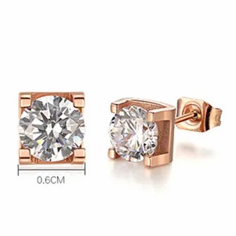 Women's Fashion Zircon Titanium Steel Earrings Wholesale_colorza_1