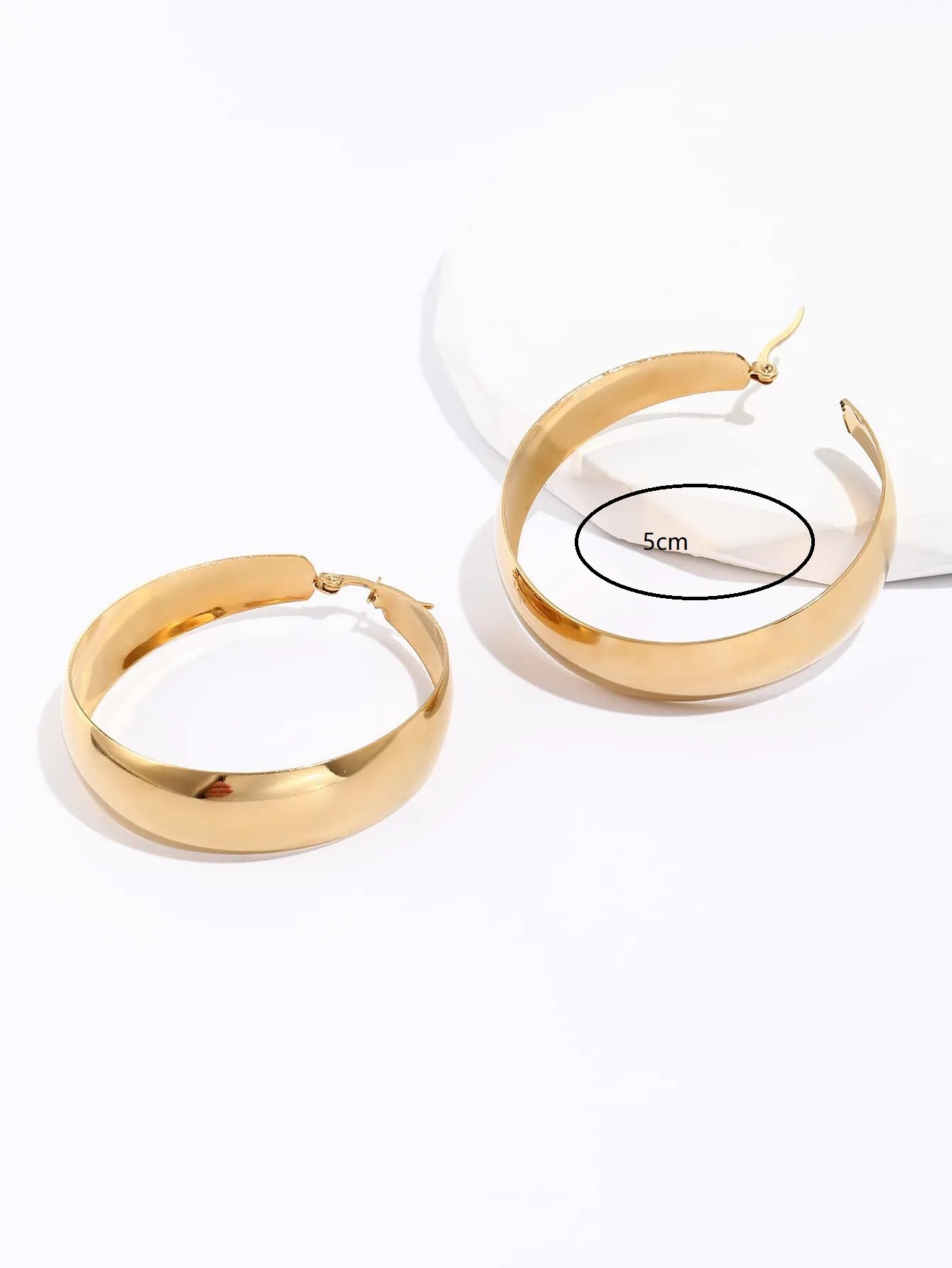 Fashion Creative Stainless Steel Electroplated 18K Circle Earrings_colorza_4
