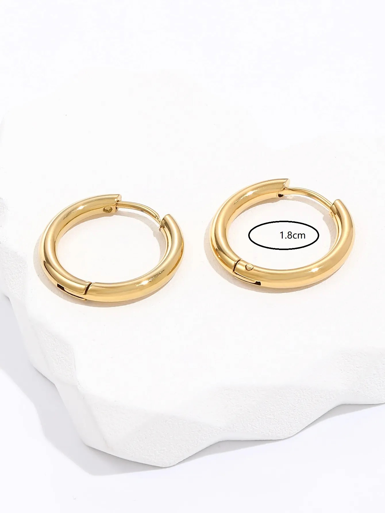 Creative Simple Stainless Steel Electroplated 18K Golden Circle Earrings_colorza_4