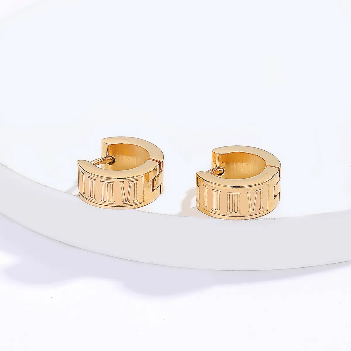 Fashion New Stainless Steel Plating 18K Gold Circle Earrings_colorza_3