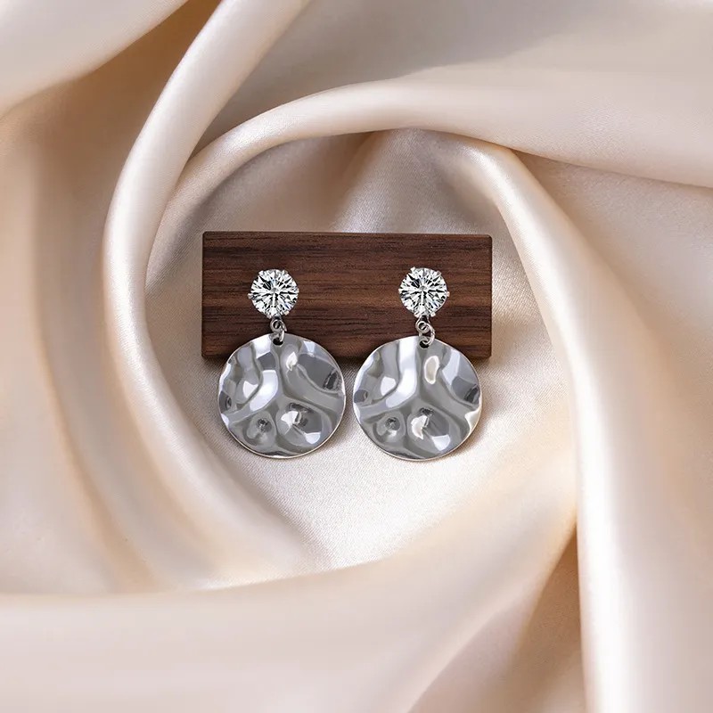 Fashion Curved Stainless Steel Triangle Oval Round Earrings_colorza_3