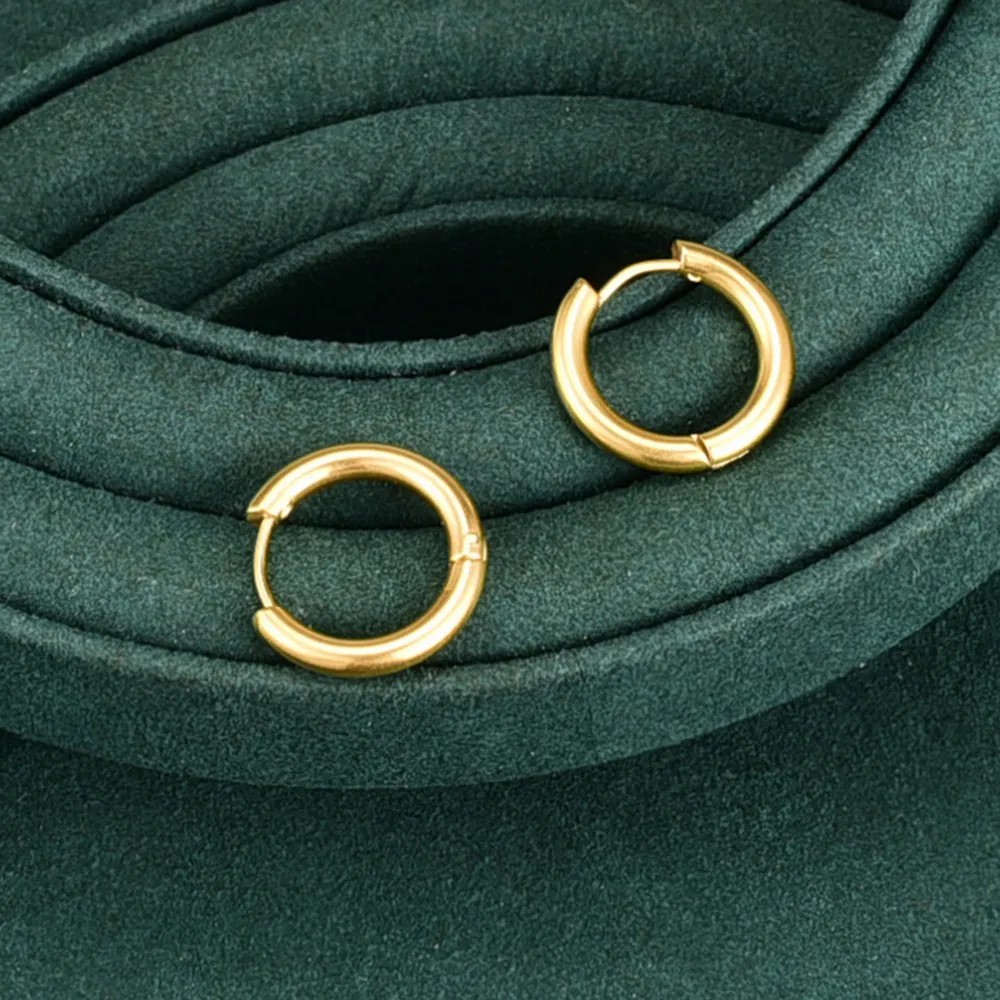 Fashion Simple Small Titanium Steel 18K Gold Plating Women's Ear Clip Earrings_colorza_4