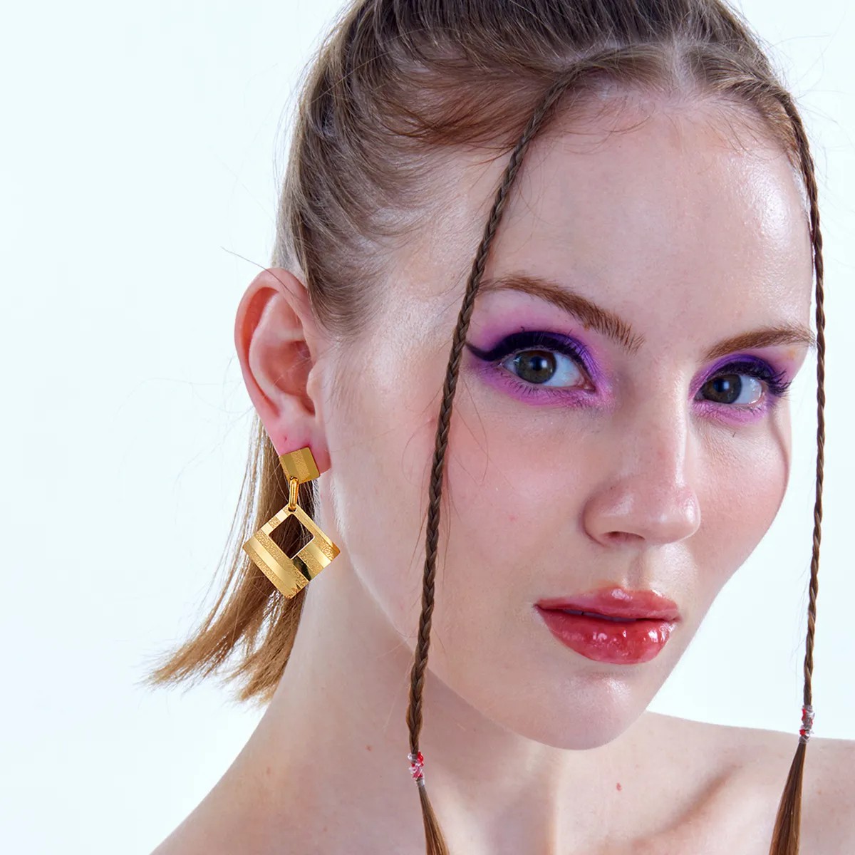 Fashion Geometric Electroplated 18K Gold Stainless Steel Earrings_colorza_4