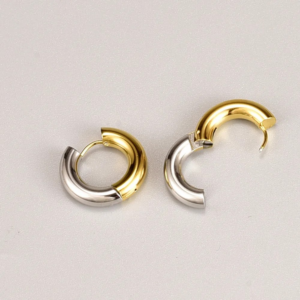Korean Style Geometric Titanium Steel Earrings Buckle No Inlaid Stainless Steel Earrings_colorza_3