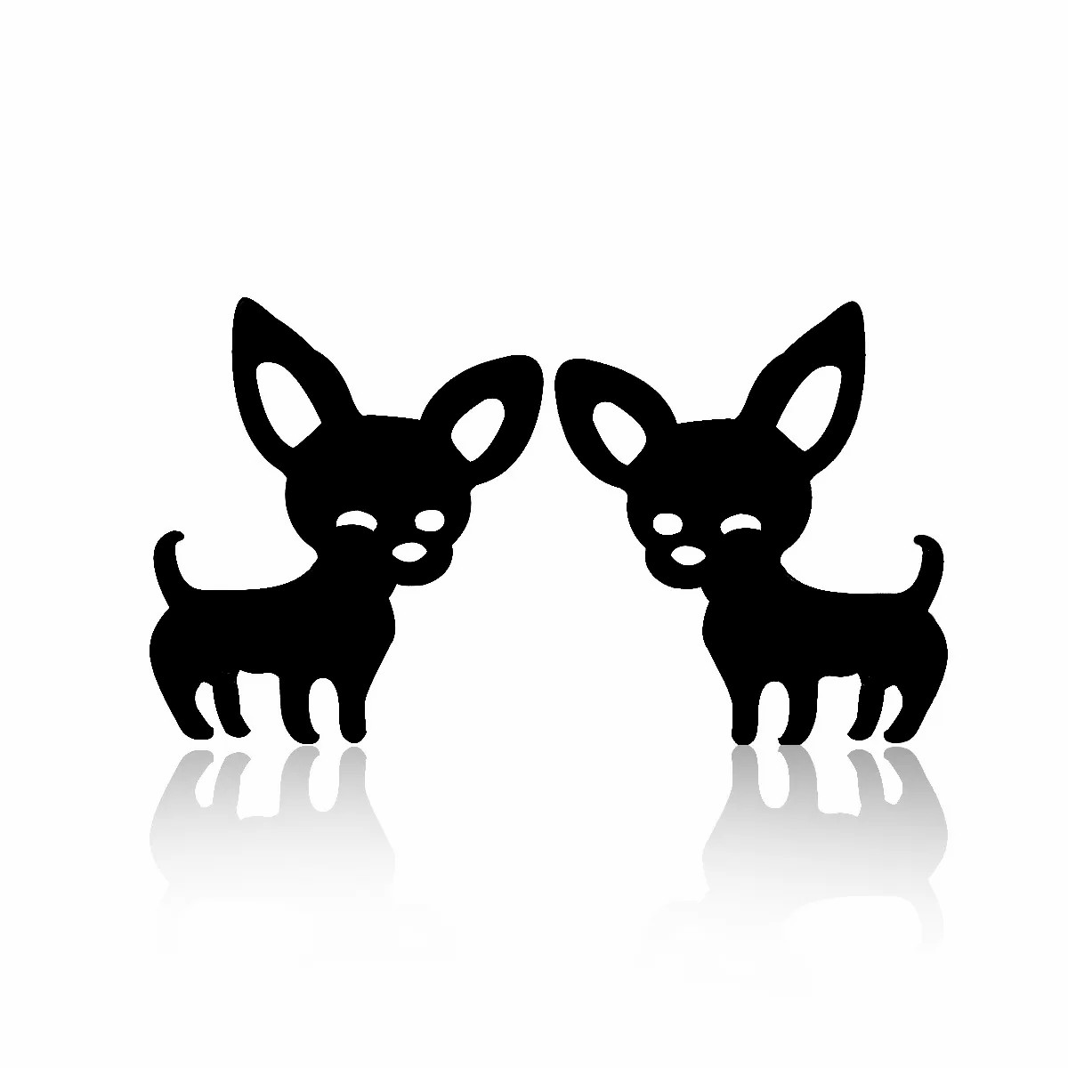 Women Simple Style Dog Stainless Steel No Inlaid Ear Studs Stainless Steel Earrings_colorza_1