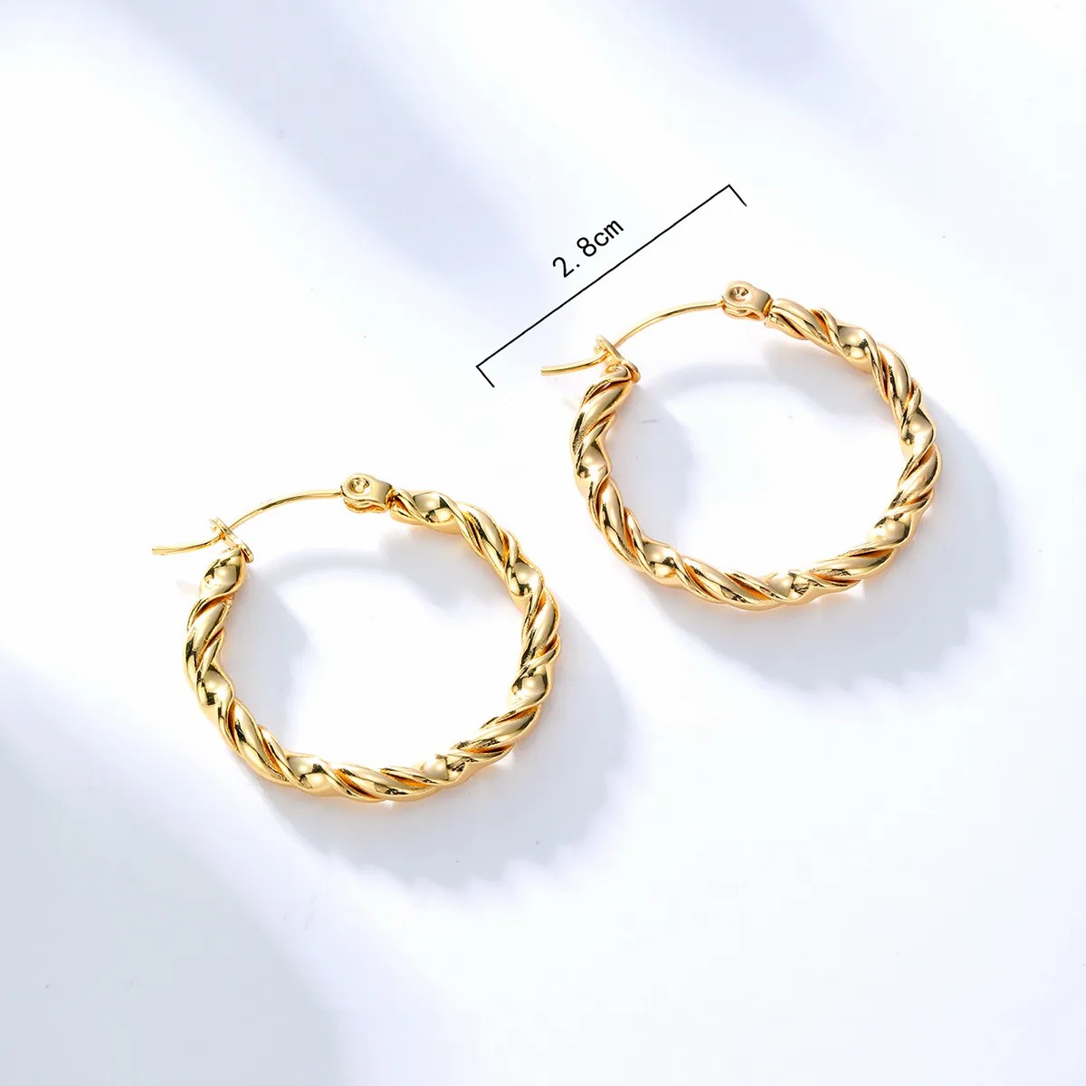 Unisex Vintage Style Twist Stainless Steel Earrings Plating Stainless Steel Earrings_colorza_3