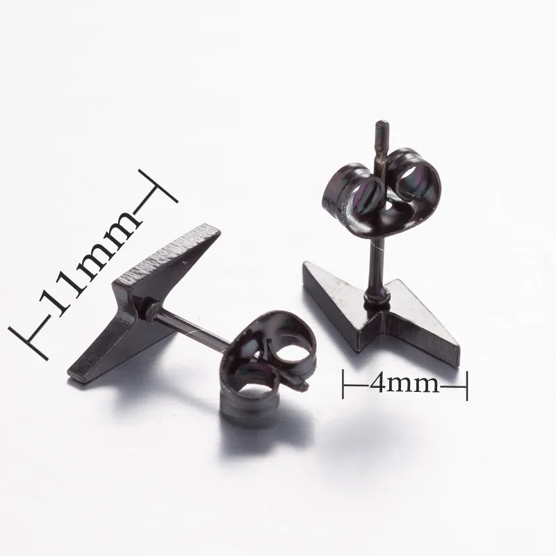 Women Fashion Lightning Stainless Steel No Inlaid Ear Studs Stainless Steel Earrings_colorza_4