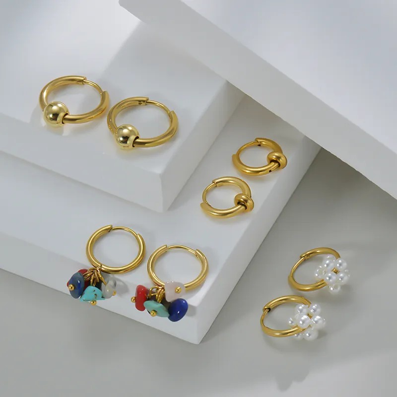 Vintage Style Stainless Steel Earrings Plating Artificial Pearls Stainless Steel Earrings_colorza_5