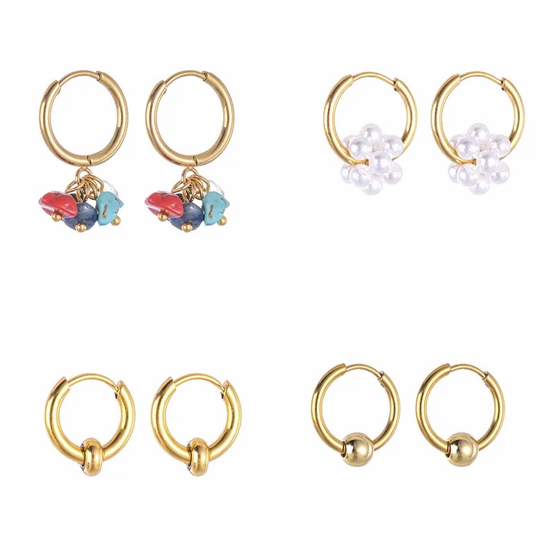 Vintage Style Stainless Steel Earrings Plating Artificial Pearls Stainless Steel Earrings_colorza_8