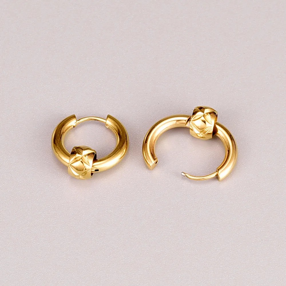 Simple Style Geometric Titanium Steel Earrings Side Stripe Stainless Steel Earrings_colorza_1