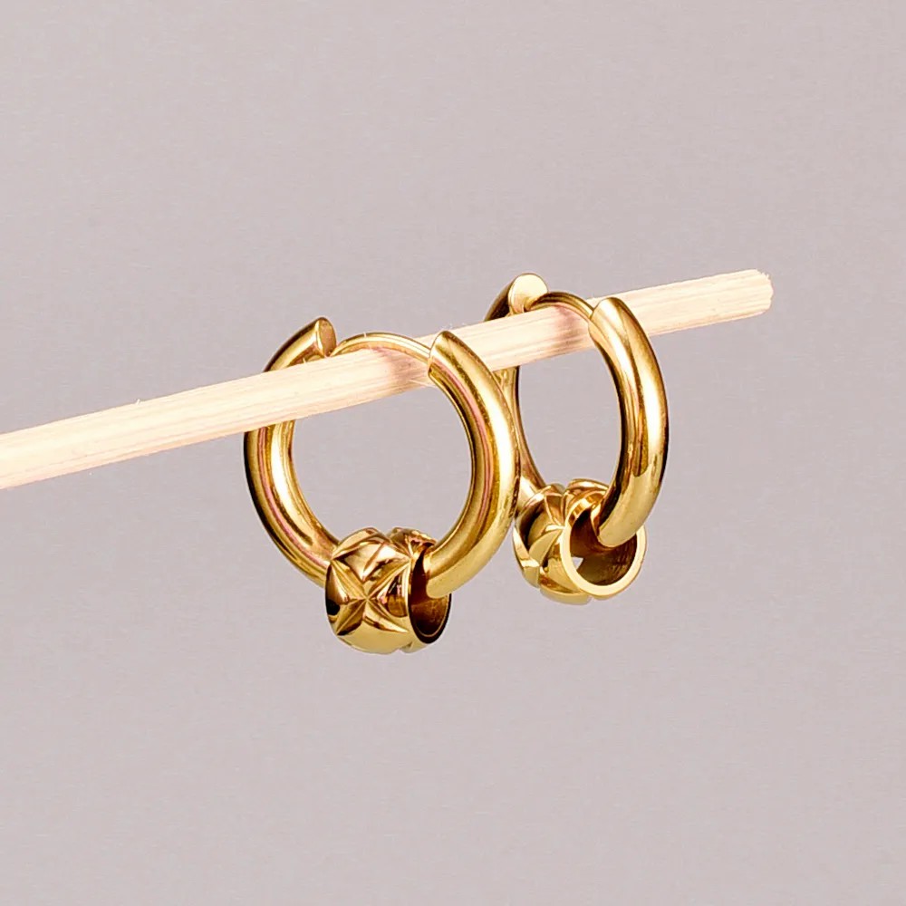 Simple Style Geometric Titanium Steel Earrings Side Stripe Stainless Steel Earrings_colorza_3
