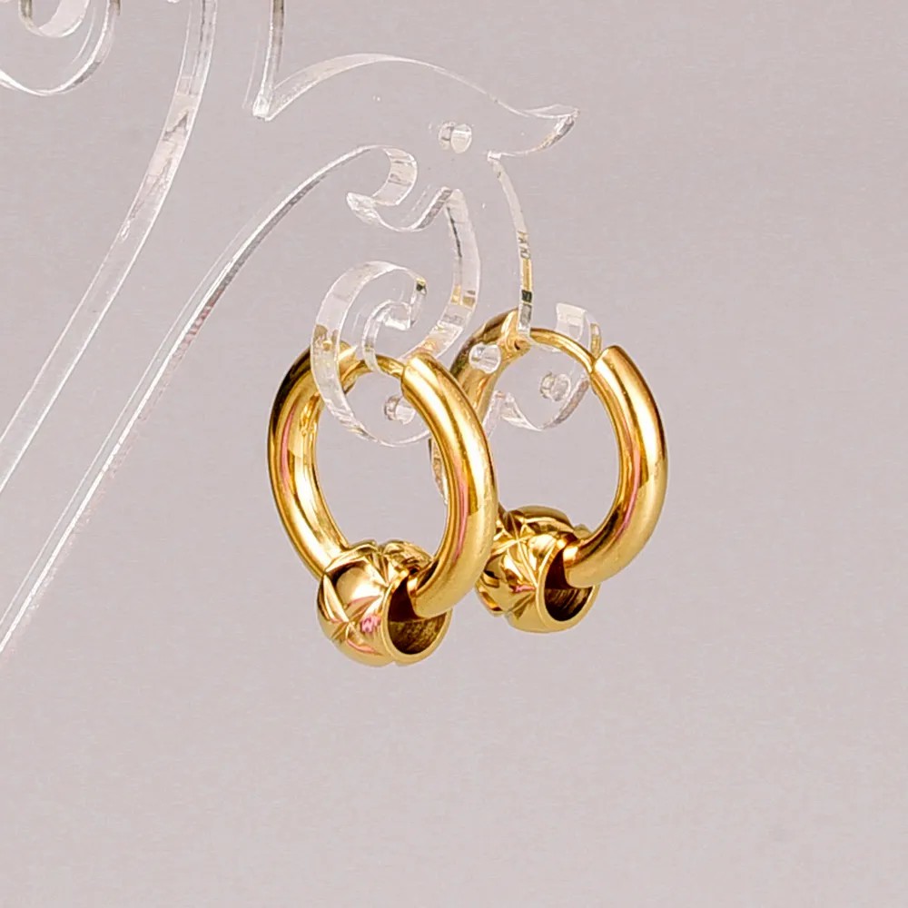 Simple Style Geometric Titanium Steel Earrings Side Stripe Stainless Steel Earrings_colorza_4