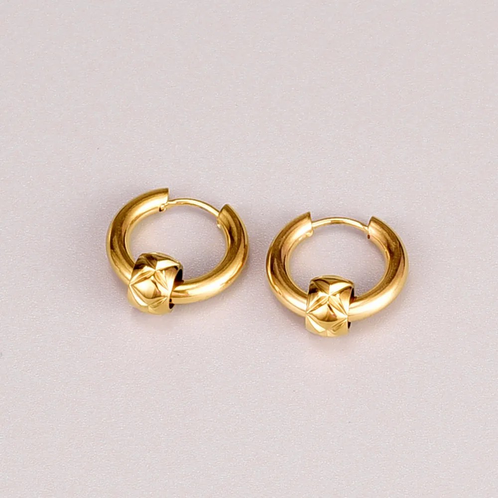 Simple Style Geometric Titanium Steel Earrings Side Stripe Stainless Steel Earrings_colorza_5