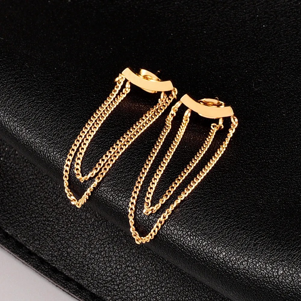 Ethnic Style Geometric Stainless Steel Ear Studs Plating No Inlaid Stainless Steel Earrings_colorza_1