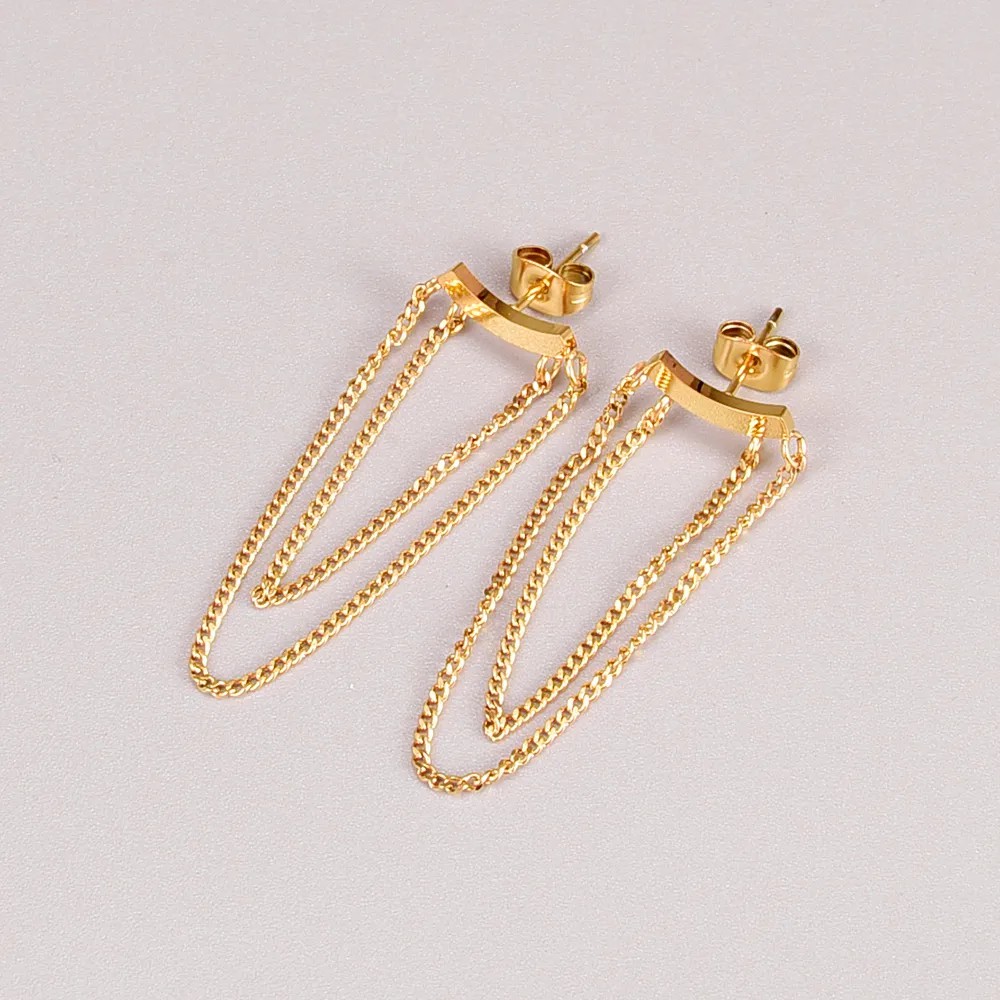 Ethnic Style Geometric Stainless Steel Ear Studs Plating No Inlaid Stainless Steel Earrings_colorza_2