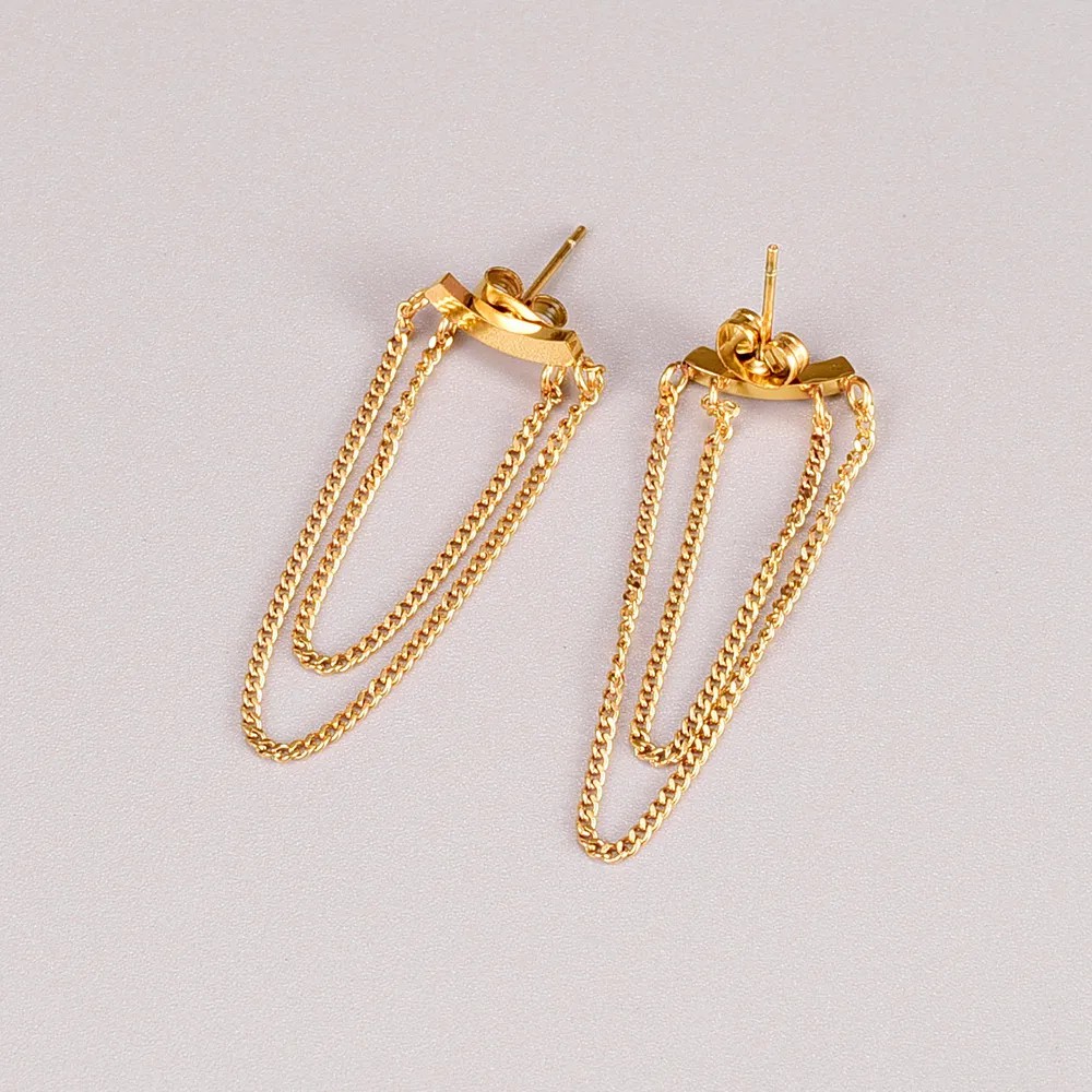 Ethnic Style Geometric Stainless Steel Ear Studs Plating No Inlaid Stainless Steel Earrings_colorza_3