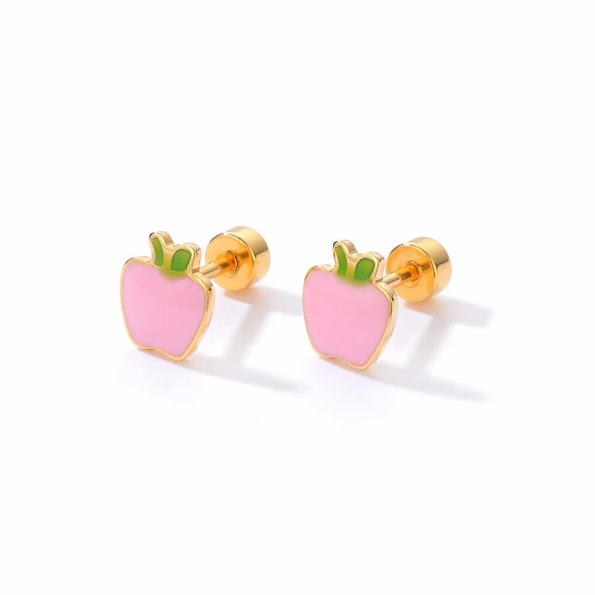 Fashion Apple Stainless Steel Ear Studs_colorza_2