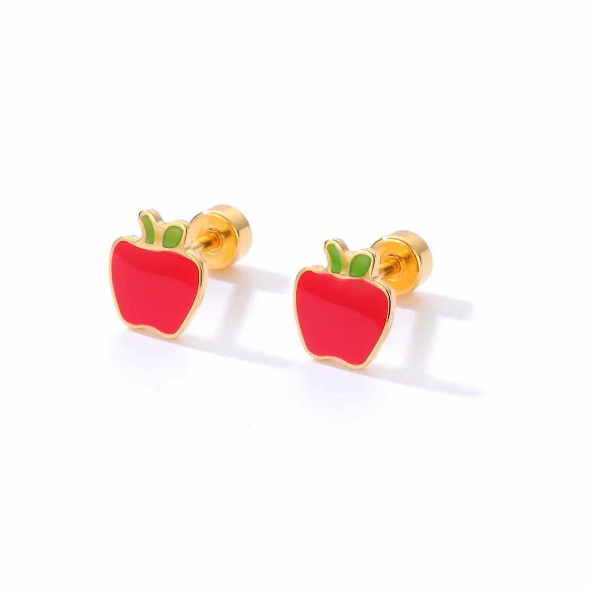 Fashion Apple Stainless Steel Ear Studs_colorza_5