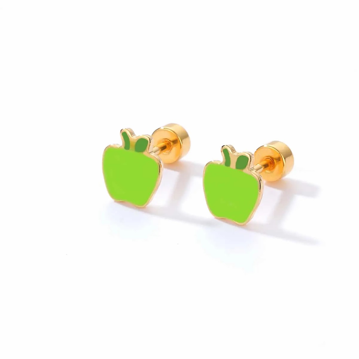 Fashion Apple Stainless Steel Ear Studs_colorza_8